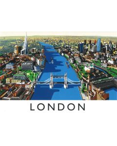 London From The Air Painting Card