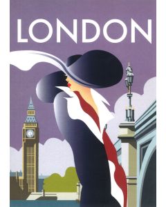 London Art Deco - Woman Card